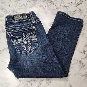LA Idol Jean Capri's, Chunky Embroidery, Size 9